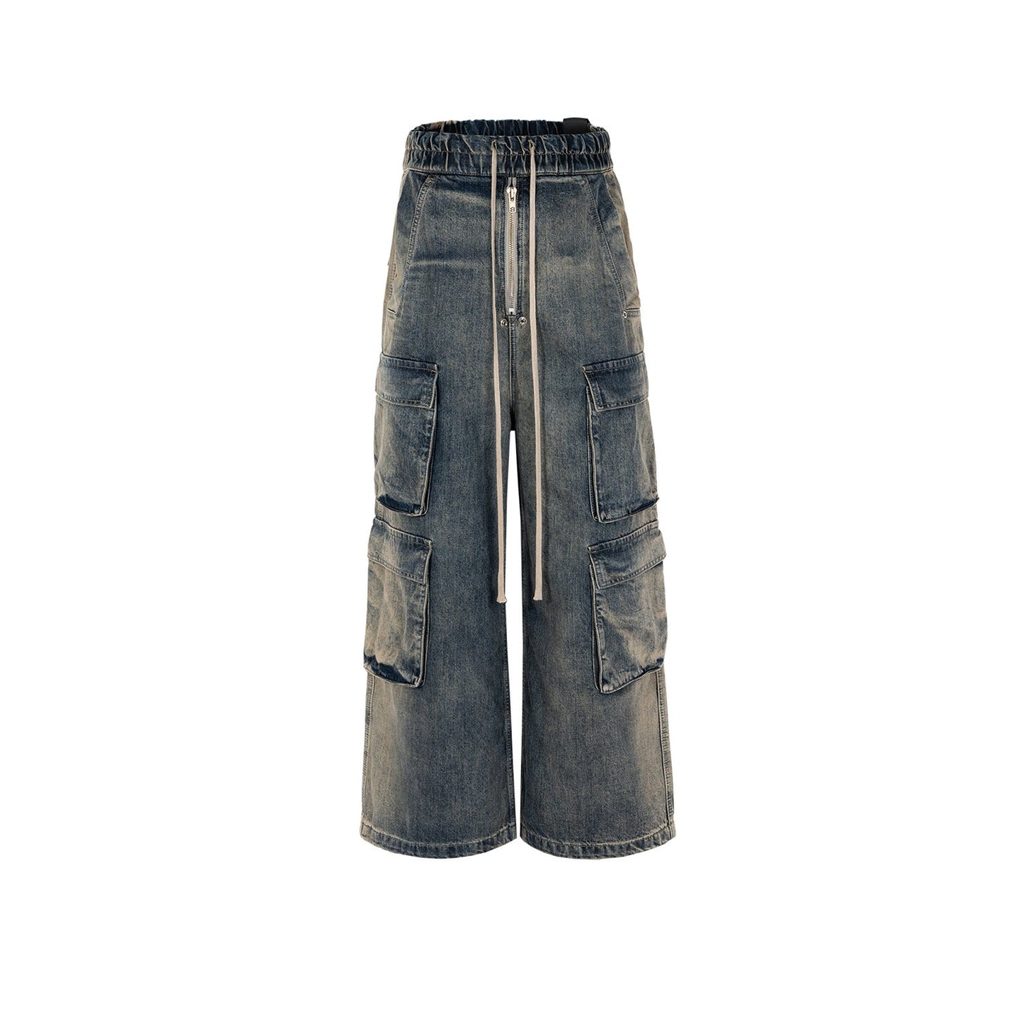 CLDSZN Gradient Cargo Jeans – Washed Wide - Leg Street Fit - CLDSZN