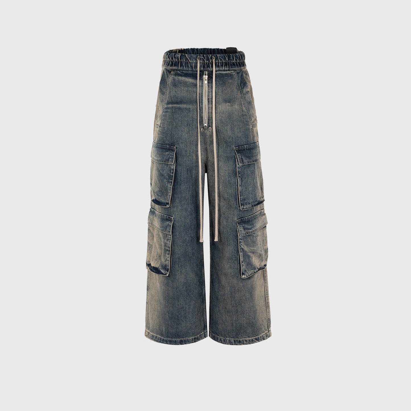 CLDSZN Gradient Cargo Jeans – Washed Wide - Leg Street Fit - CLDSZN