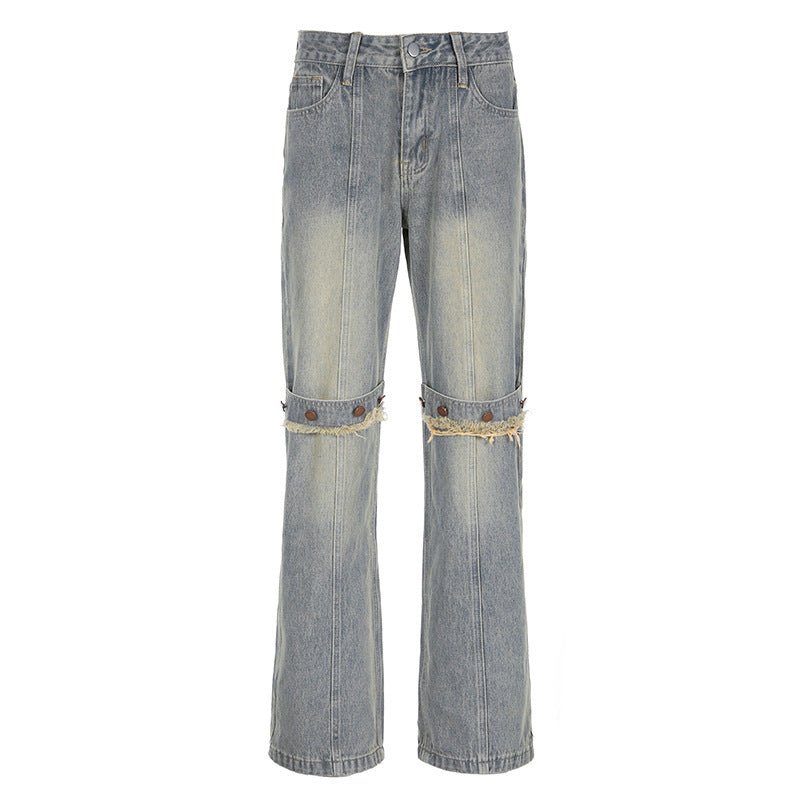 CLDSZN “Lowkey Loud” Wide - Leg Denim – Y2K Washed Grunge Fit for Her - CLDSZN