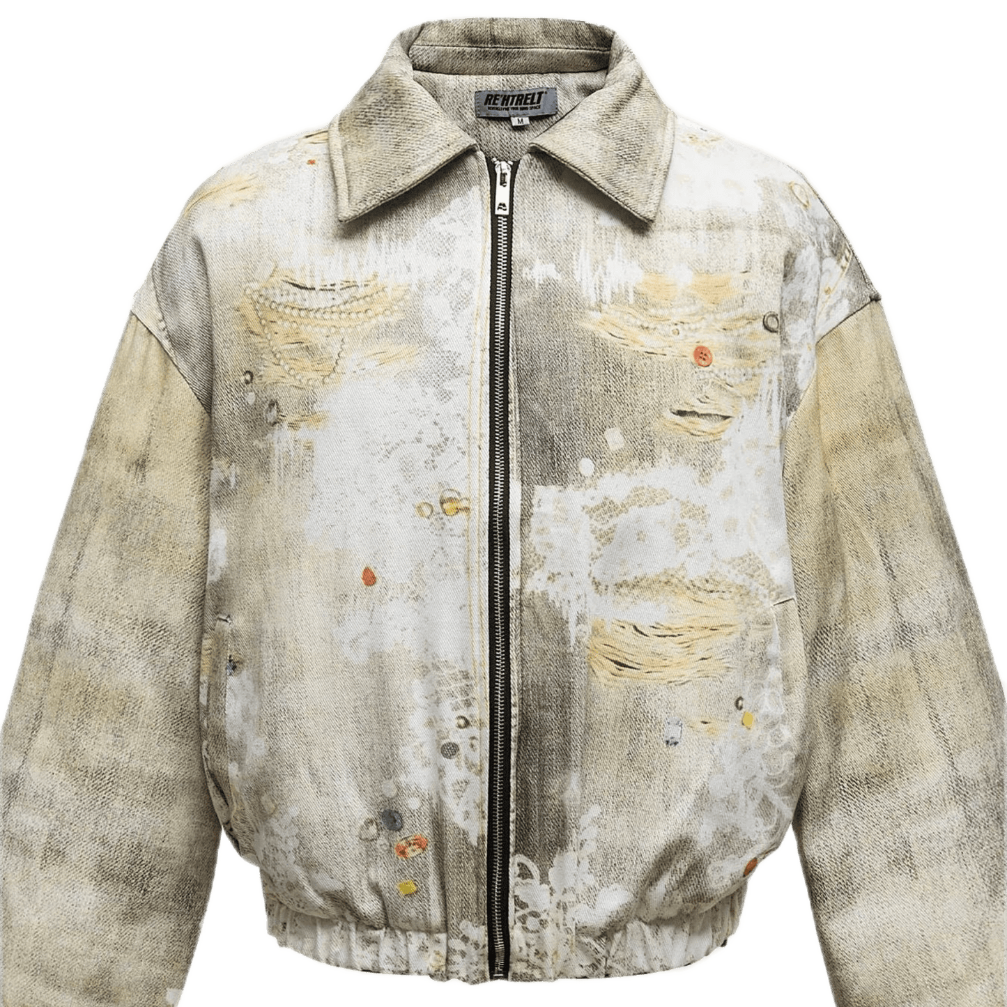 CLDSZN Men’s Distressed Paint Splatter Zip - Up Jacket – Streetwear Outerwear - CLDSZN