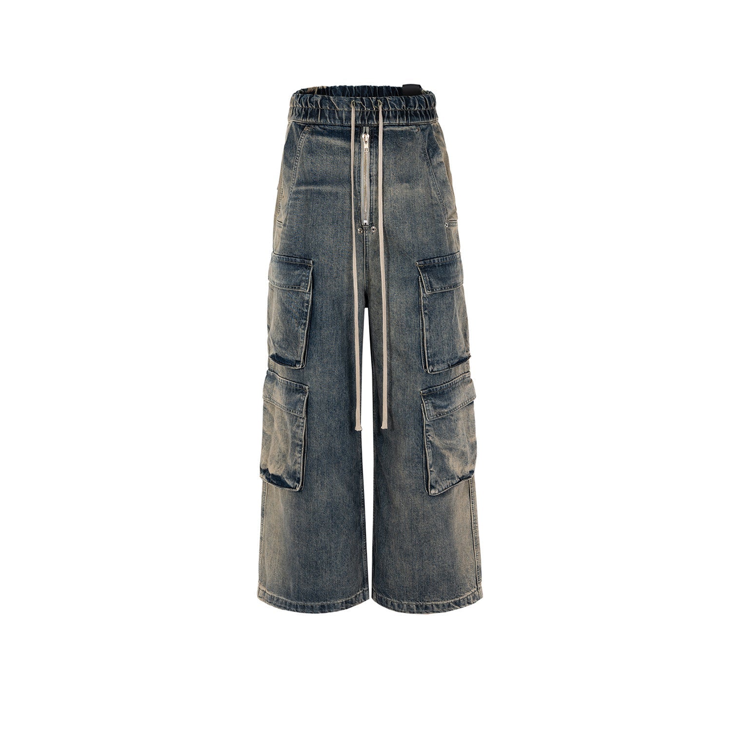 CLDSZN Gradient Cargo Jeans – Washed Wide - Leg Street Fit - CLDSZN
