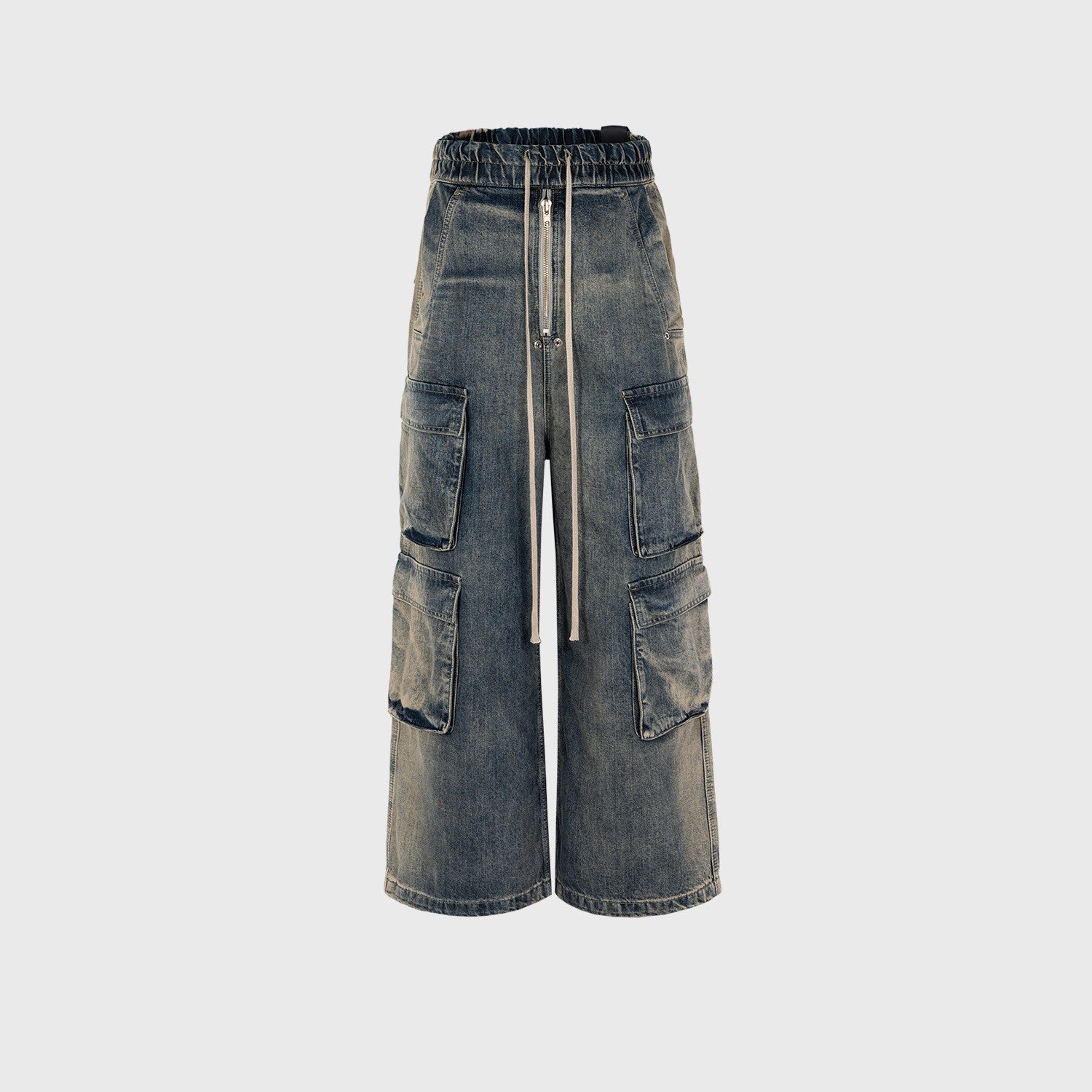 CLDSZN Gradient Cargo Jeans – Washed Wide - Leg Street Fit - CLDSZN