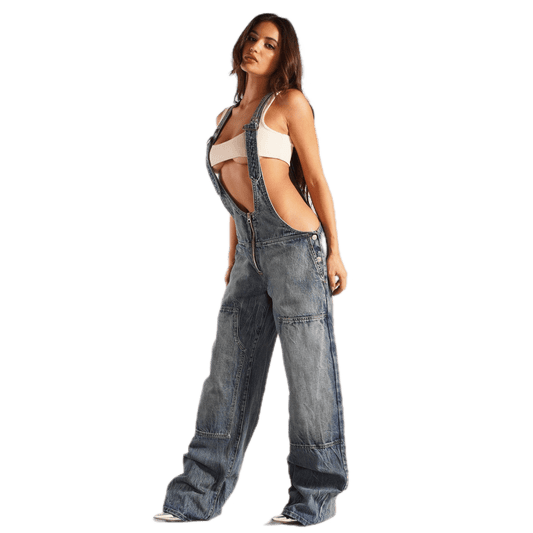 CLDSZN Rewind Overalls – Loose Fit Zip Denim Jumpsuit (Y2K Ready) - CLDSZN