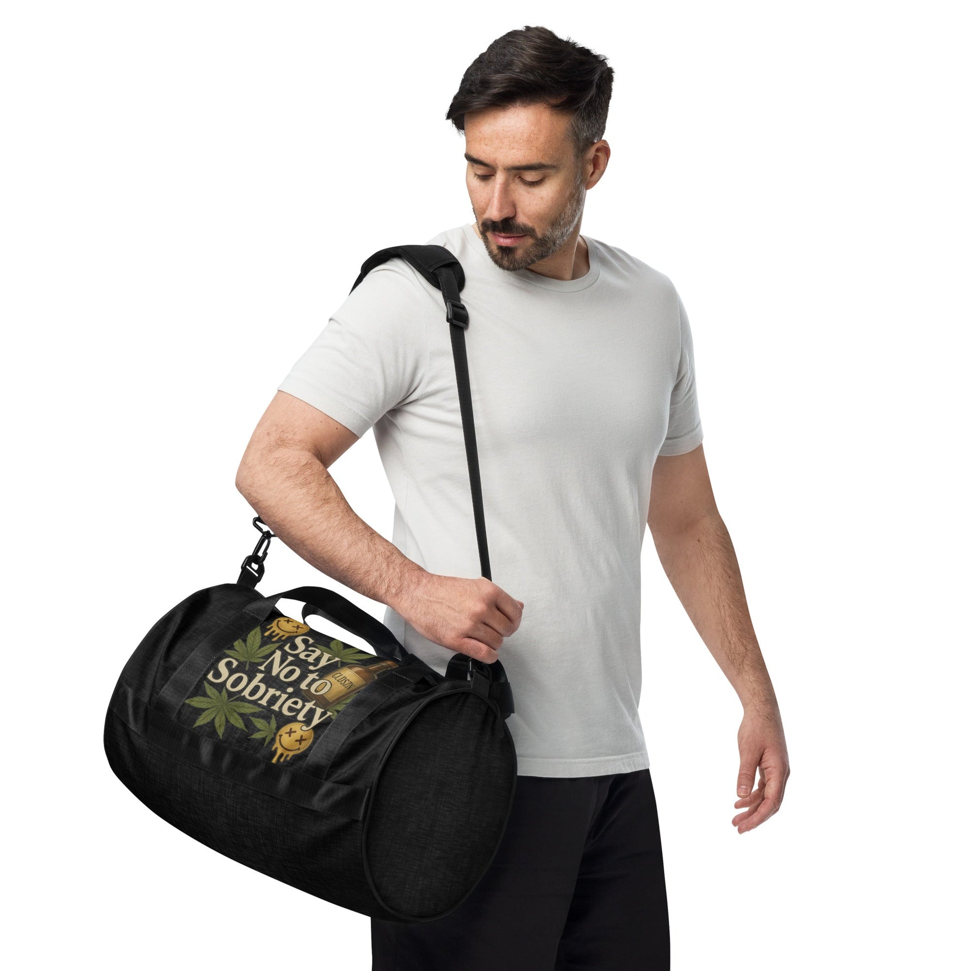 CLDSZN “Say No To Sobriety” Gym Bag – Streetwear Duffel for Creators - CLDSZN